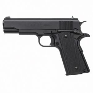 Pistola Colt Commander negra CO2 calibre .177 en vista lateral