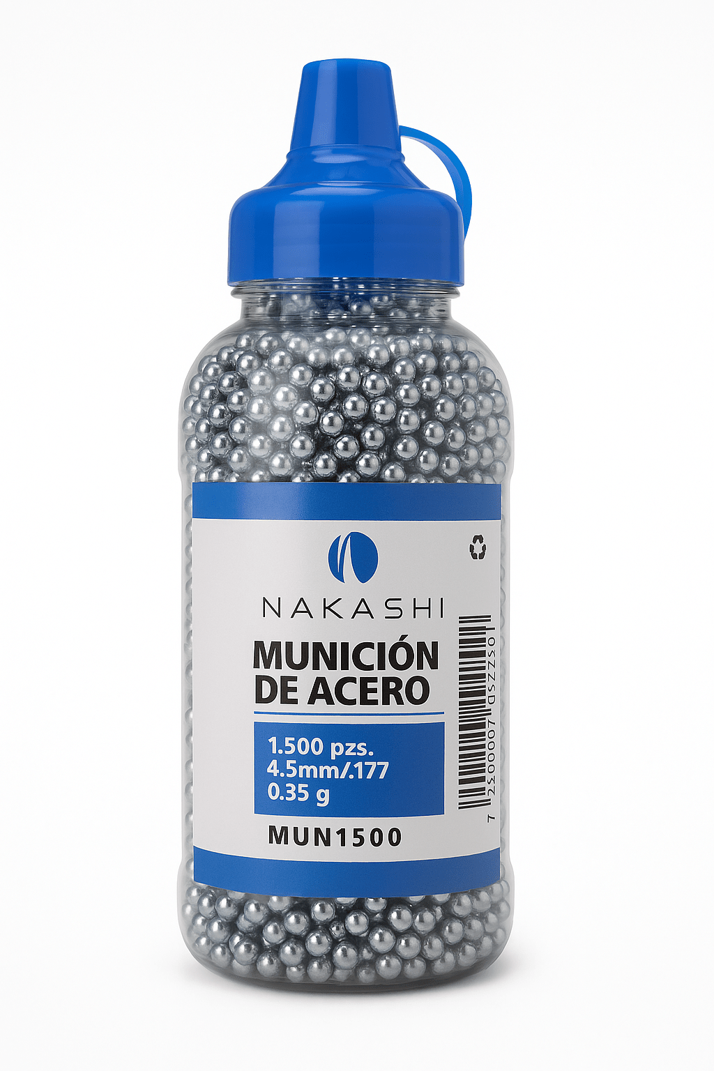 Municion Acero NAKASHI Cal. .177 (1500 Pzas.) BOTE