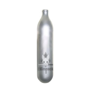 Cilindro de CO2 GISPACK metálico para pistolas y rifles de aire comprimido compatible con sistemas de cápsulas de gas.