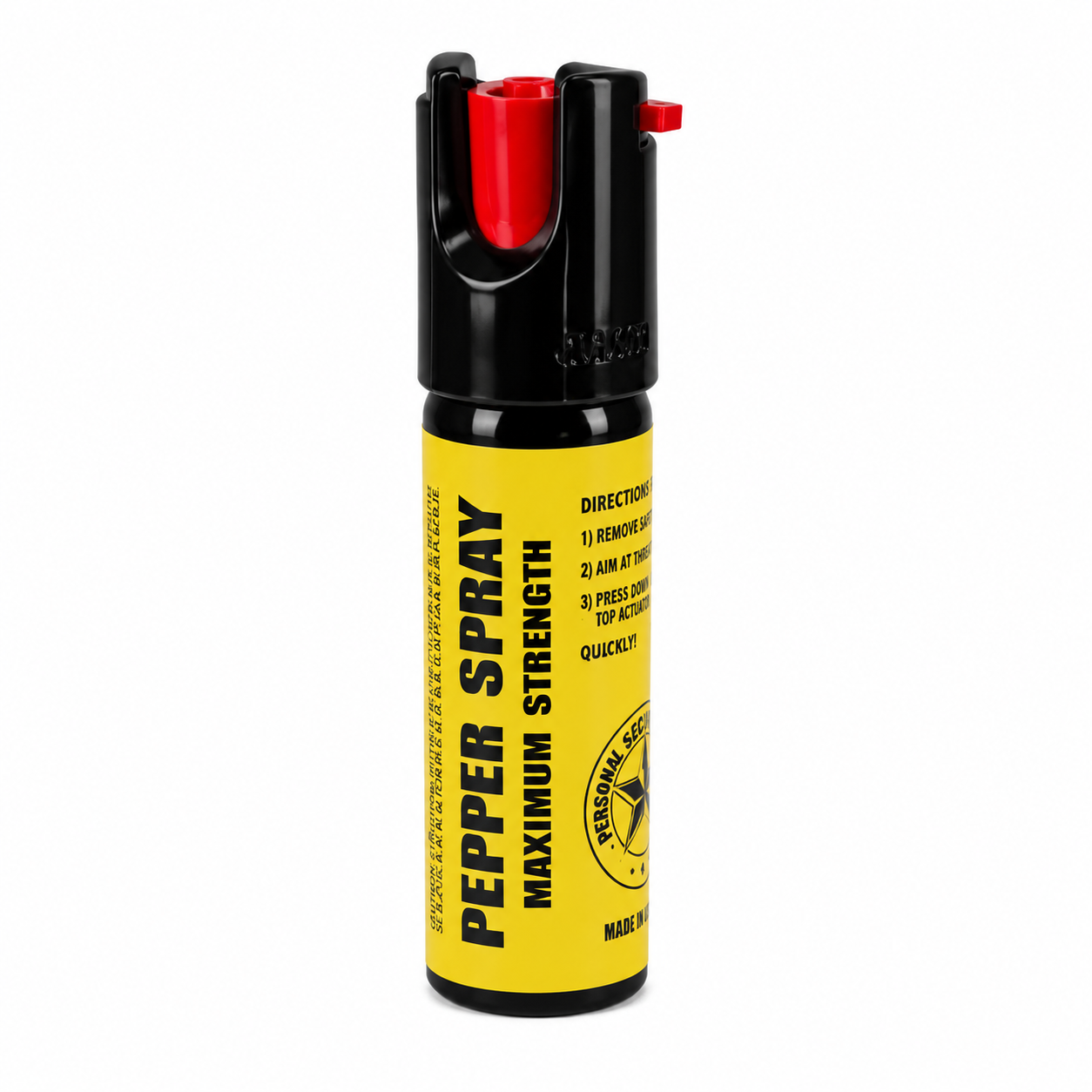 GAS PIMIENTA AL 10% 4 OZ. GRANDE Gas pimienta Maximum Strength de defensa personal en aerosol con diseño compacto y seguro de activación.