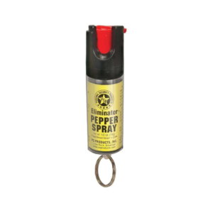 Spray de pimienta Eliminator PSP de defensa personal con fórmula de alta potencia y sistema de disparo seguro.
