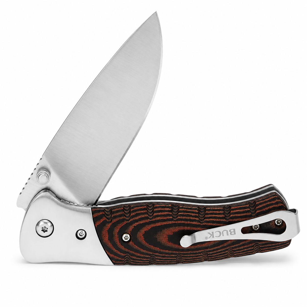 NAVAJA SOBREVIVENCIA BUCK 835 SELKIRK Navaja plegable Buck 835 con hoja de acero inoxidable y mango de madera, ideal para camping, senderismo y uso diario EDC.