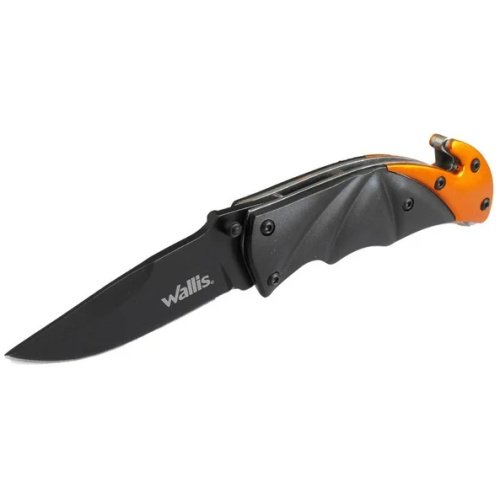 Navaja De Bloqueo,Hoja Negra 6cm,Lisa,