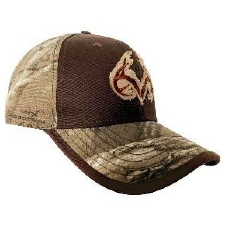 Gorra Con Cintillo De Ajuste Y Hebilla, Cuernos De Realtree En Parche, Cafe Con Camu