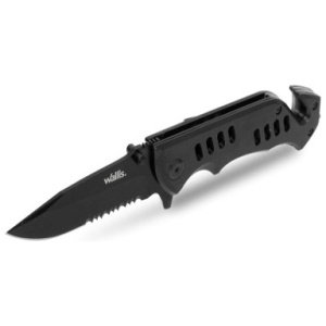 NAVAJA C/MANGO *S.O.S. METAL NEGRO CON CLIP, HOJALISA-SIERA