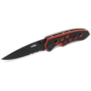 Navaja De Bloqueo, Mango Pvc Negro Y Rojo