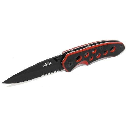 Navaja De Bloqueo, Mango Pvc Negro Y Rojo