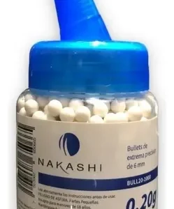 Munición airsoft .20g 6mm, bote con 1,000 piezas, Nakashi