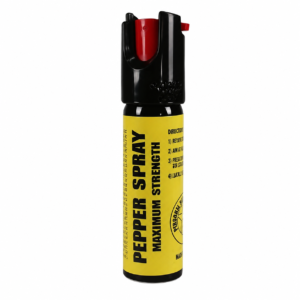 Gas pimienta Maximum Strength de alta potencia con seguro de activación para defensa personal y protección diaria.