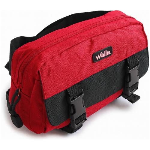 Cangurera 3 Compartimientos, Nylon, Rojo