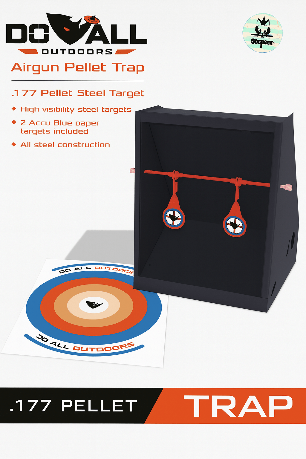 Blanco metálico DO ALL Caja atrapa municiones Airgun