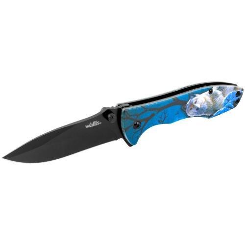 Navaja De Bloqueo Con Mango Azul Lobo ,