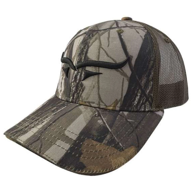 Gorra Con Malla Y Ajustador, Cuernos, Cafe Camuflaje - Imagen 2
