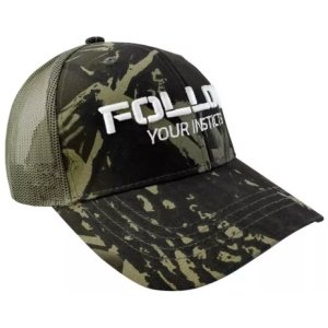 Gorra Con Malla Y Ajustador, Verde Camuflaje
