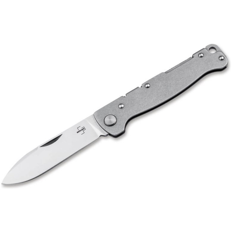 Navaja Diaria BOKER Plus Atlas Backlock Drop Point Gris 7.11 Cm.