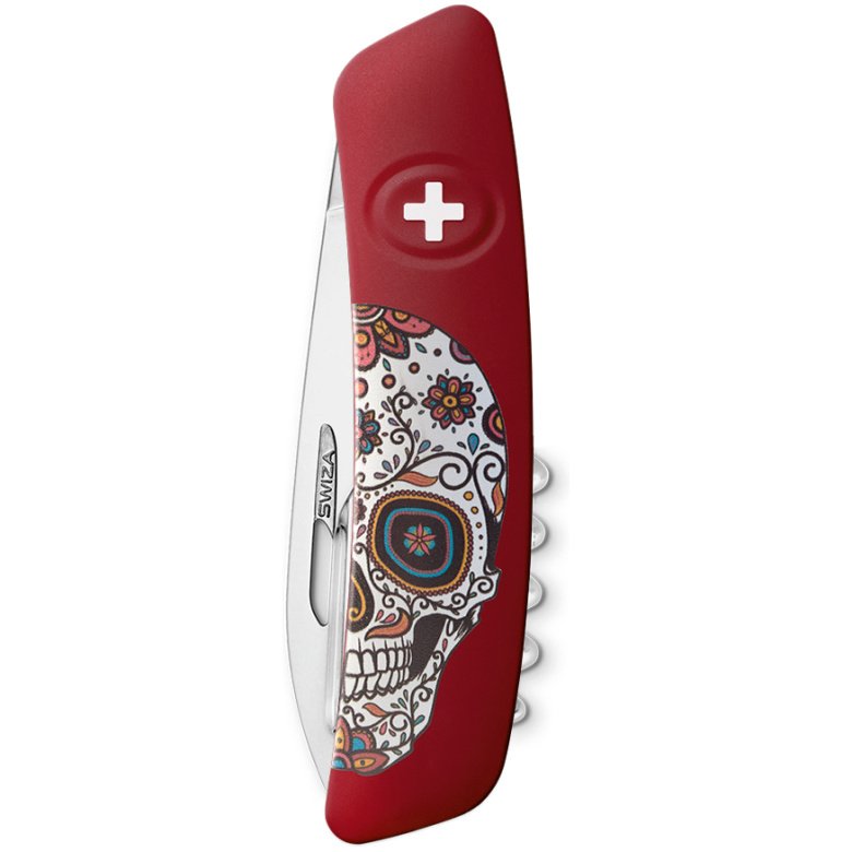 Navaja Edicion Especial Standard D03 Mexican Skull, 11 Funciones, Rojo Oscuro - Imagen 3