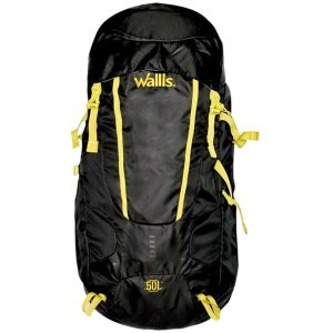 MOCHILA WALLIS SANTIS 50L SEMI-IMPERMEABLE, NEGRA CON VERDE