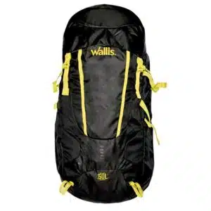 MOCHILA WALLIS SANTIS 50L SEMI-IMPERMEABLE, NEGRA CON VERDE