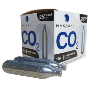 Cartuchos de gas CO2 Nakashi de 12g, caja con 25