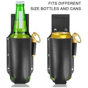Funda Para Botella Cuero Negro