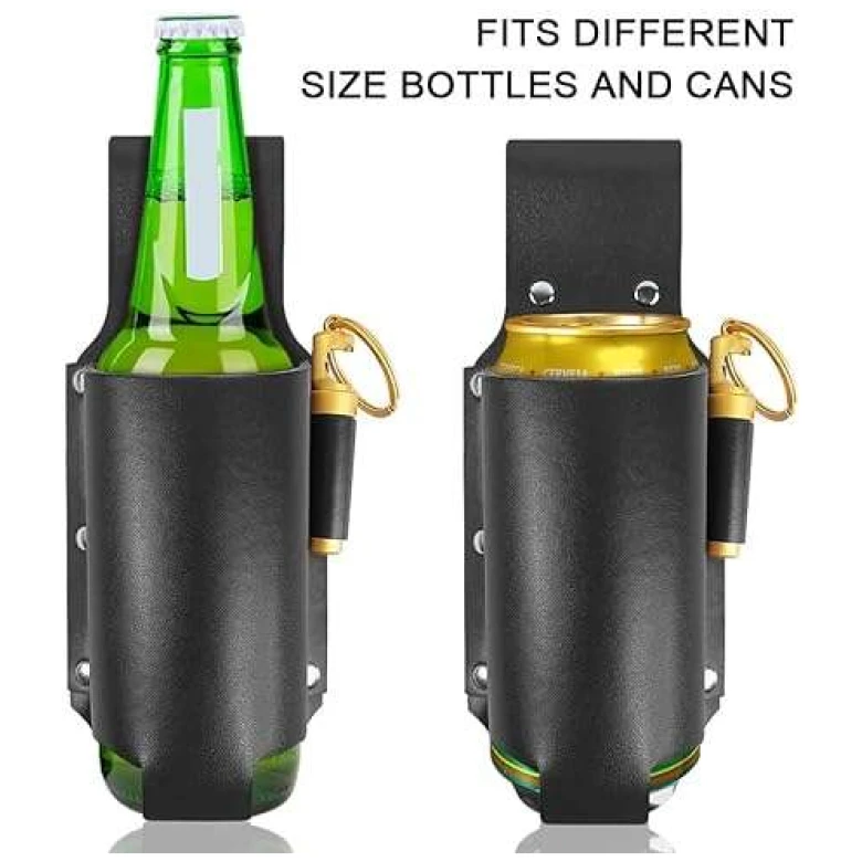 Funda Para Botella Cuero Negro