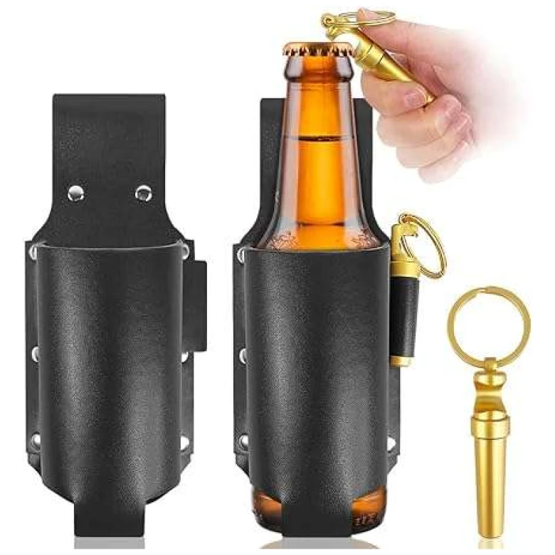 Funda Para Botella Cuero Negro - Imagen 2