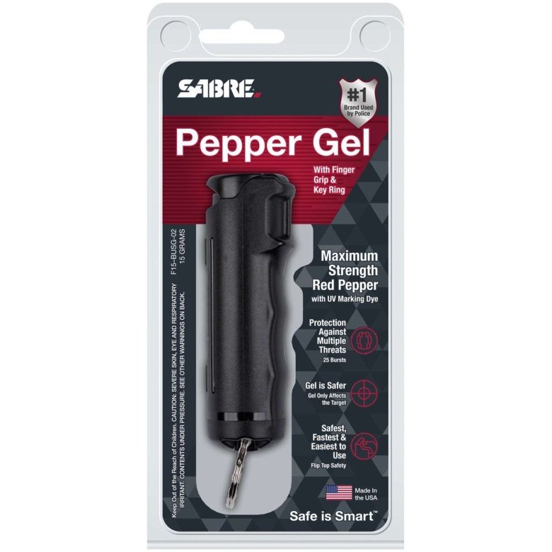 Gas Pimienta SABRE Llavero Duro GEL 15gr. Negro - Imagen 2