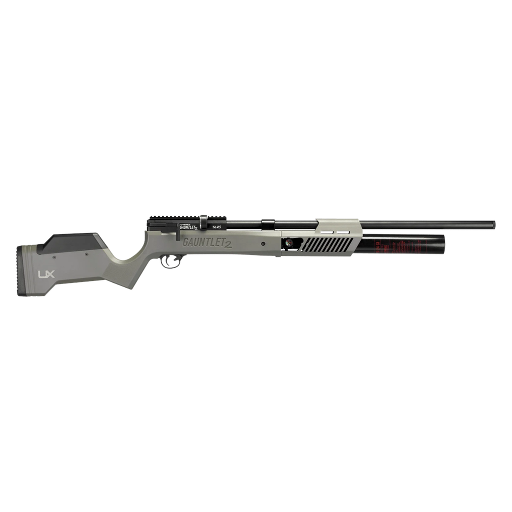 RIFLE UMAREX PCP GAUNTLET 2 SL CAL. 6.35 1,000 FPS. Rifle PCP Umarex Gauntlet 2 calibre .25 con culata sintética, regulador integrado y depósito de aire de alta capacidad.