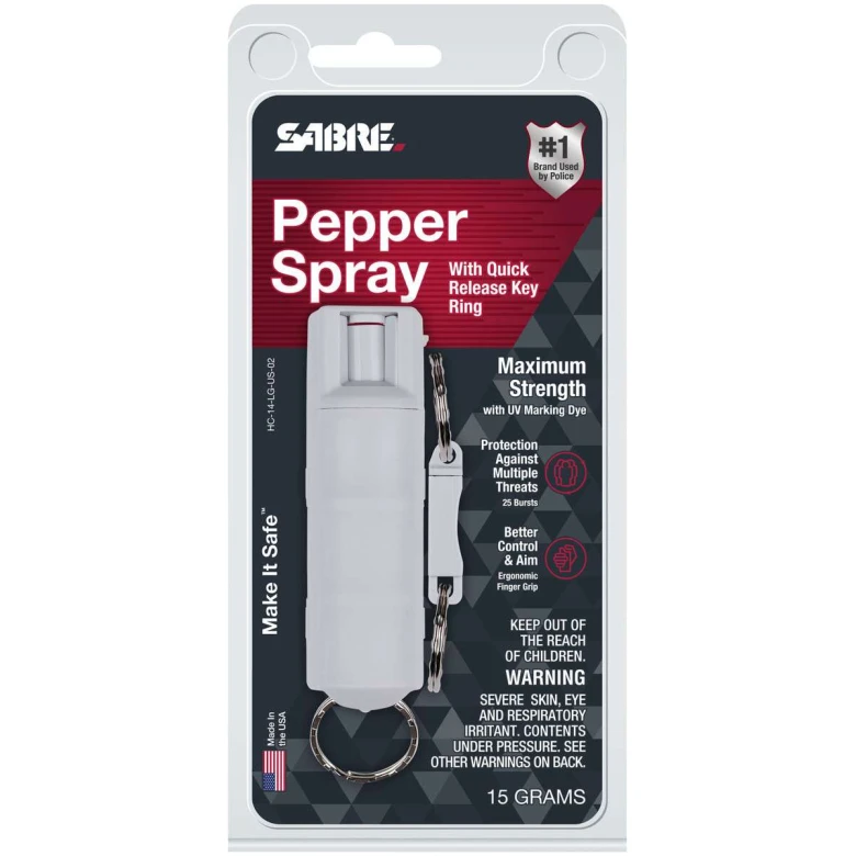 Gas Pimienta SABRE 15gr. Llavero Duro Gris Quick - Imagen 2