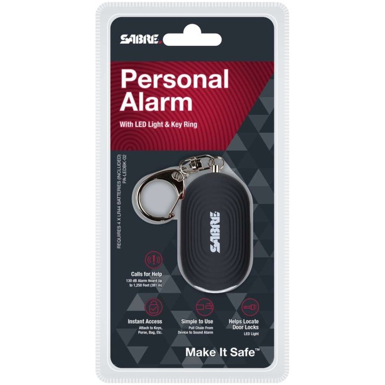 Alarma De Panico SABRE Llavero C/Led Negro - Imagen 2