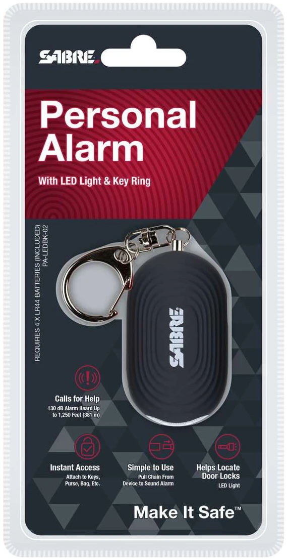 Alarma de pánico SABRE Llavero c/Led Negro - Imagen 2