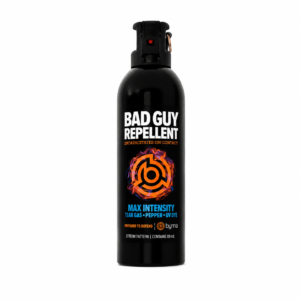 Gas pimienta Byrna Bad Guy Repellent Max Intensity 90 ml con fórmula de defensa personal y sistema de pulverización tipo stream.