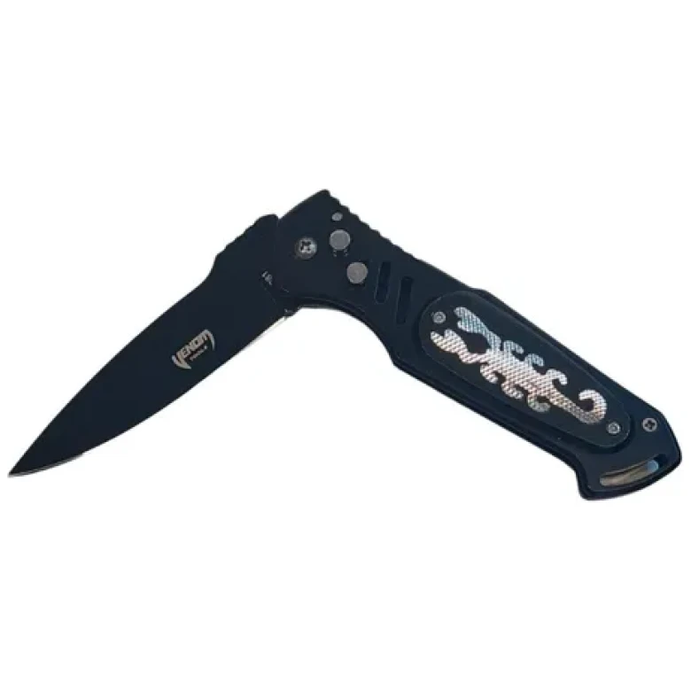 Navaja Venom 22cm Negra Metalica 2 Diseños - Imagen 3