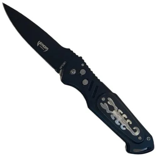 Navaja Venom 22cm Negra Metalica 2 Diseños