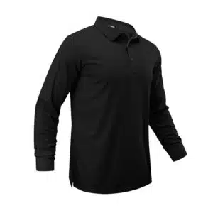 CAMISA POLO MANGA LARGA COLOR NEGRO L | GISPACK México