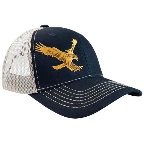 GORRA CON MALLA Y AJUSTADOR SNAPBACK DE PLÁSTICO,AGUILA, AZUL