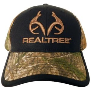 GORRA CON CINTILLO DE AJUSTE, REALTREE, NEGRO CONCAMUFLAJE