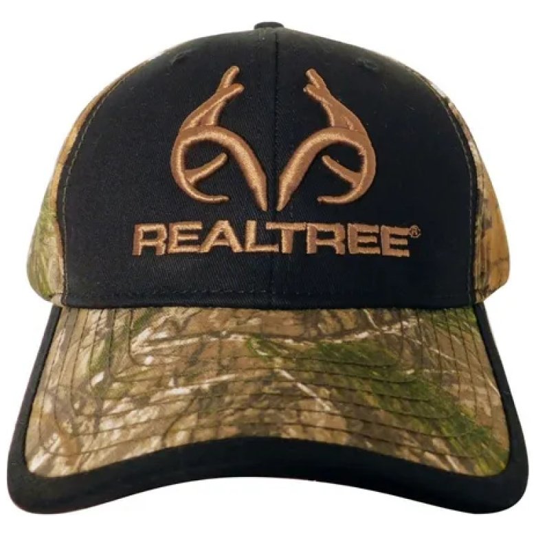 GORRA CON CINTILLO DE AJUSTE, REALTREE, NEGRO CONCAMUFLAJE