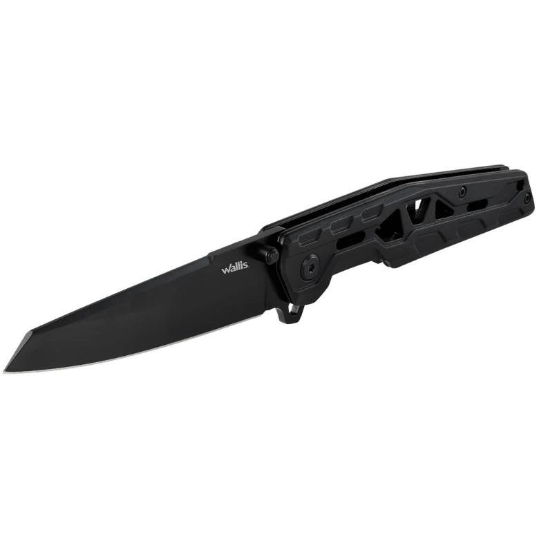 NAVAJA CON MANGO ALUMINIO NEGRO, HOJA NEGRA LISA, 9.5 CM, CL - Imagen 2