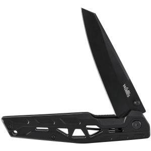 NAVAJA CON MANGO ALUMINIO NEGRO, HOJA NEGRA LISA, 9.5 CM, CL