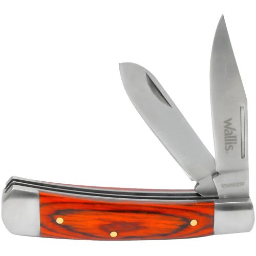 NAVAJA C/MANGO TIPO MADERA S/B,2 HOJAS LISAS.