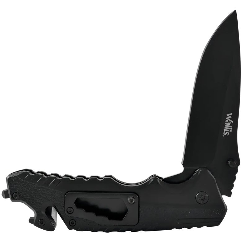 NAVAJA C/MANGO METAL NEGRO,HOJA NEGRA LISA,12.5 CM - Imagen 4