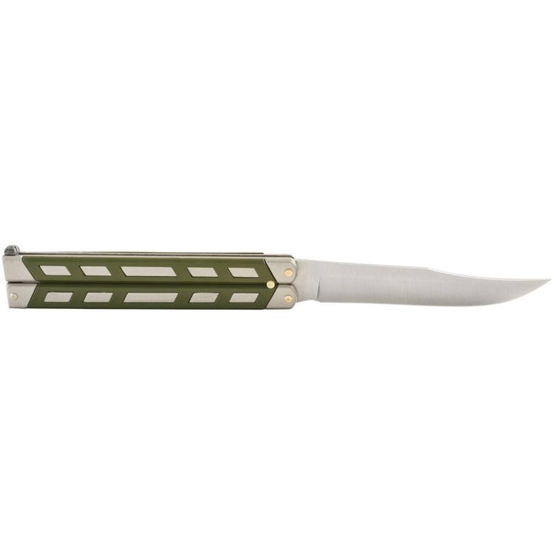 NAVAJA MARIPOSA NINHJA,MANGO CROMO DURO,HOJA LISA10.5 CM,112