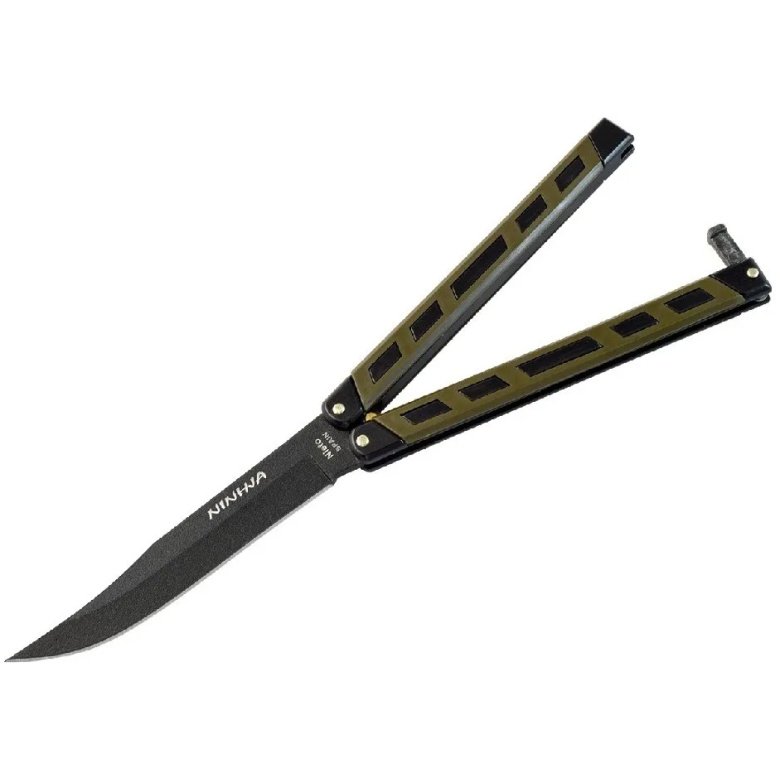 NAVAJA MARIPOSA NINHJA,MANGO CROMO DURO,HOJA LISA10.5 CM, 10 - Imagen 2