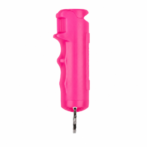 Gas pimienta rosa portátil con llavero para defensa personal y uso diario.