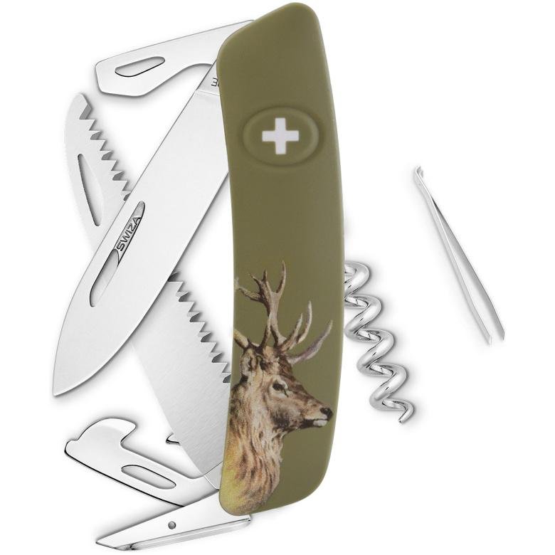 Navaja HUNTING Standard D05 DEER, 12 funciones, olivo
