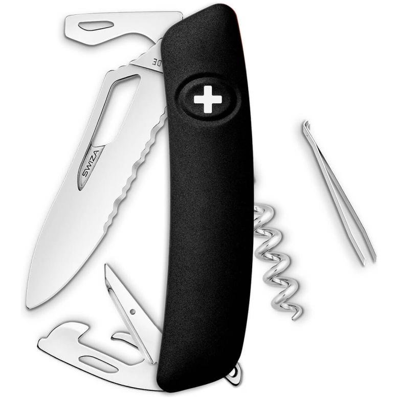 Navaja POLISHED Single Hand Wavy Edge SH03 TR, 12 funciones, negro