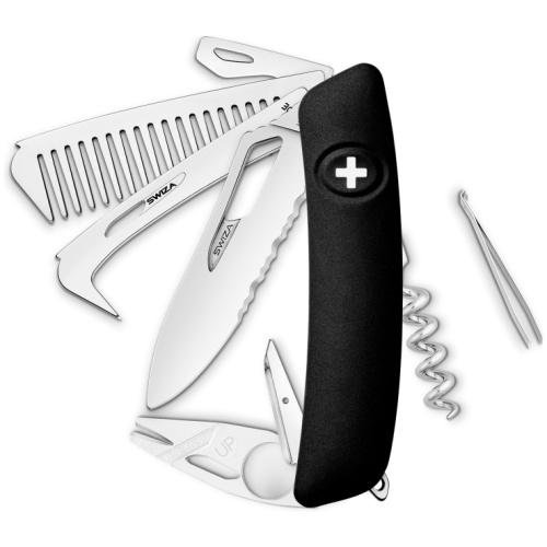 Navaja POLISHED Single Hand SH09 TR-HTT, Wavy Edge, 14 funciones, negro