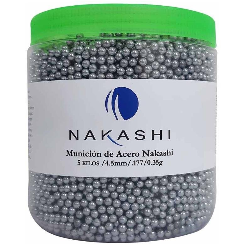 Munición Acero NAKASHI Cal. 4.5   5KG. Vitrolero