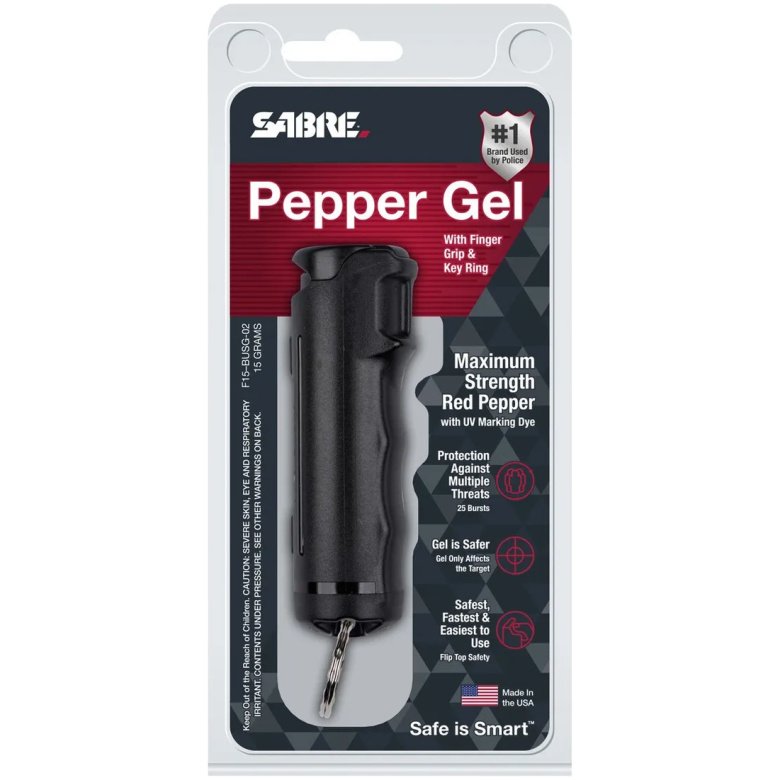 Gas Pimienta SABRE Llavero GEL 22gr. Negro - Imagen 2